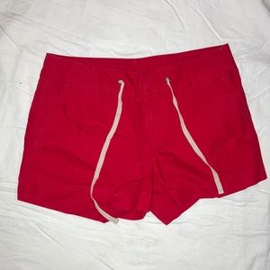 Red lace up shorts